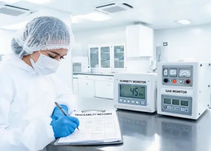 Calibration specialist preparing traceability records