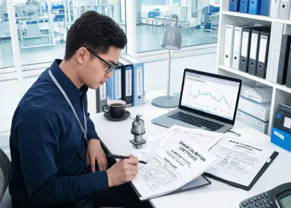 Application engineer reviewing sensor documentation